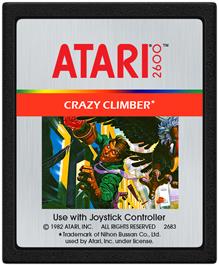 Cartridge artwork for Crazy Climber on the Atari 2600.