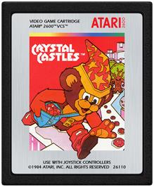 Cartridge artwork for Crystal Castles on the Atari 2600.