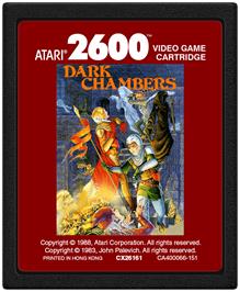 Cartridge artwork for Dark Chambers on the Atari 2600.