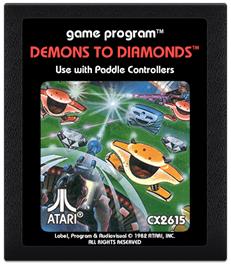Cartridge artwork for Demons to Diamonds on the Atari 2600.
