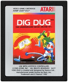 Cartridge artwork for Dig Dug on the Atari 2600.