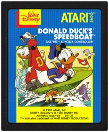 Cartridge artwork for Donald Duck's Speedboat on the Atari 2600.