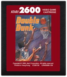Cartridge artwork for Double Dunk on the Atari 2600.