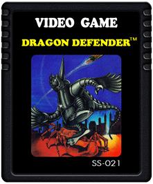 Cartridge artwork for Dragon Defender on the Atari 2600.