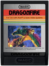 Cartridge artwork for Dragonfire on the Atari 2600.