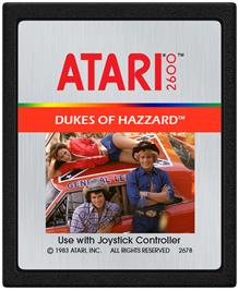 Cartridge artwork for Dukes Of Hazzard on the Atari 2600.