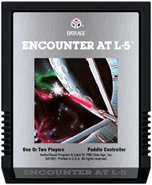 Cartridge artwork for Encounter At L-5 on the Atari 2600.