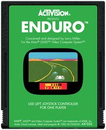 Cartridge artwork for Enduro on the Atari 2600.
