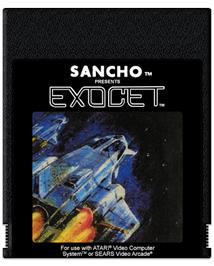 Cartridge artwork for Exocet on the Atari 2600.