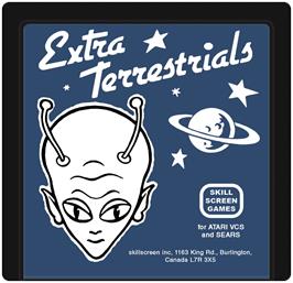 Cartridge artwork for Extra Terrestrials on the Atari 2600.