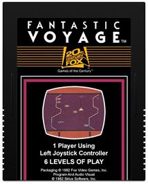 Cartridge artwork for Fantastic Voyage on the Atari 2600.