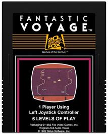 Cartridge artwork for Fantastic Voyage on the Atari 2600.