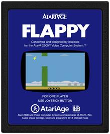 Cartridge artwork for Flappy on the Atari 2600.