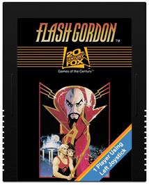 Cartridge artwork for Flash Gordon on the Atari 2600.