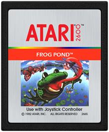 Cartridge artwork for Frog Pond on the Atari 2600.