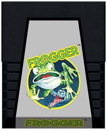 Cartridge artwork for Frogger (Parker Brothers) on the Atari 2600.