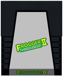 Cartridge artwork for Frogger 2 - Threeedeep! on the Atari 2600.