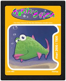 Cartridge artwork for Funky Fish on the Atari 2600.