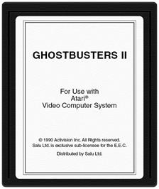 Cartridge artwork for Ghostbusters 2 on the Atari 2600.