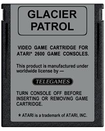 Cartridge artwork for Glacier Patrol on the Atari 2600.