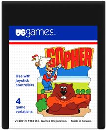 Cartridge artwork for Gopher on the Atari 2600.