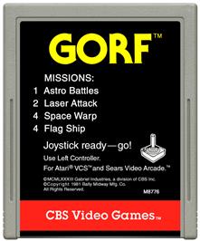 Cartridge artwork for Gorf on the Atari 2600.