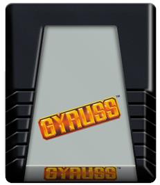 Cartridge artwork for Gyruss on the Atari 2600.