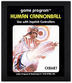 Cartridge artwork for Human Cannonball on the Atari 2600.