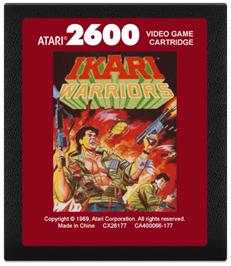 Cartridge artwork for Ikari Warriors on the Atari 2600.