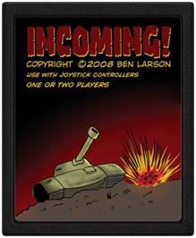 Cartridge artwork for Incoming! on the Atari 2600.