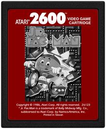 Cartridge artwork for Jr. Pac-man on the Atari 2600.