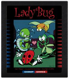 Cartridge artwork for Lady Bug on the Atari 2600.