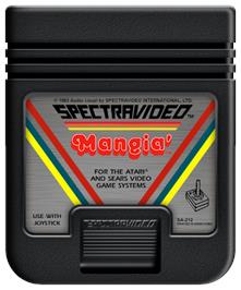 Cartridge artwork for Mangia' on the Atari 2600.