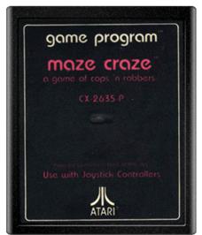 Cartridge artwork for Maze Craze on the Atari 2600.