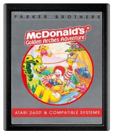 Cartridge artwork for Mcdonald's - Golden Arches Adventure on the Atari 2600.