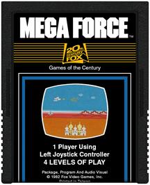 Cartridge artwork for Mega Force on the Atari 2600.