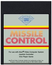 Cartridge artwork for Missile Control on the Atari 2600.