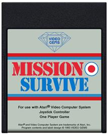Cartridge artwork for Mission Survive on the Atari 2600.