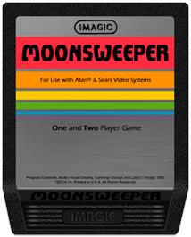 Cartridge artwork for Moonsweeper on the Atari 2600.