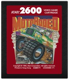 Cartridge artwork for MotoRodeo on the Atari 2600.