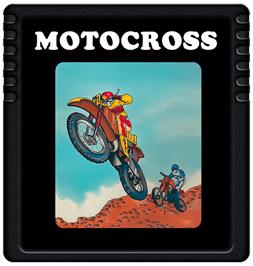Cartridge artwork for Motocross on the Atari 2600.