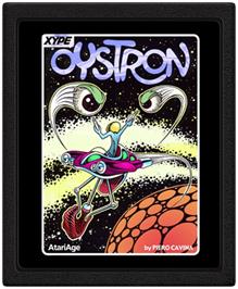Cartridge artwork for Oystron on the Atari 2600.