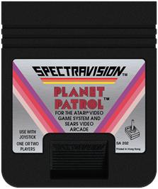 Cartridge artwork for Planet Patrol on the Atari 2600.