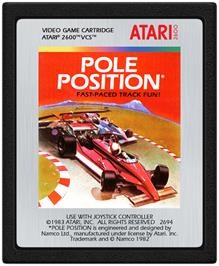 Cartridge artwork for Pole Position on the Atari 2600.