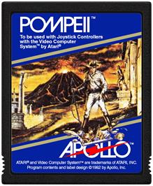 Cartridge artwork for Pompeii on the Atari 2600.