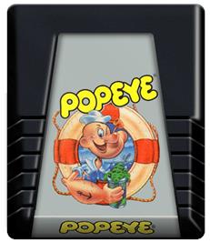 Cartridge artwork for Popeye on the Atari 2600.