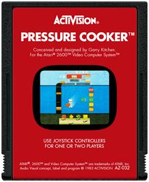 Cartridge artwork for Pressure Cooker on the Atari 2600.