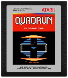 Cartridge artwork for Quadrun on the Atari 2600.