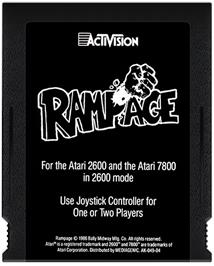 Cartridge artwork for Rampage on the Atari 2600.