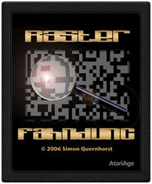 Cartridge artwork for Raster Fahndung on the Atari 2600.
